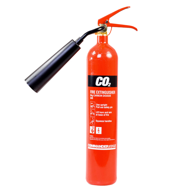 2 x 2kg CO2 Carbon Dioxide Fire Extinguishers With Brackets - Commander